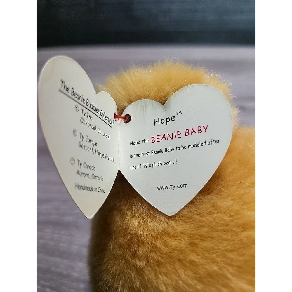 TY Beanie Buddies HOPE Praying Bear Plush Original Tag & Label‎ 10